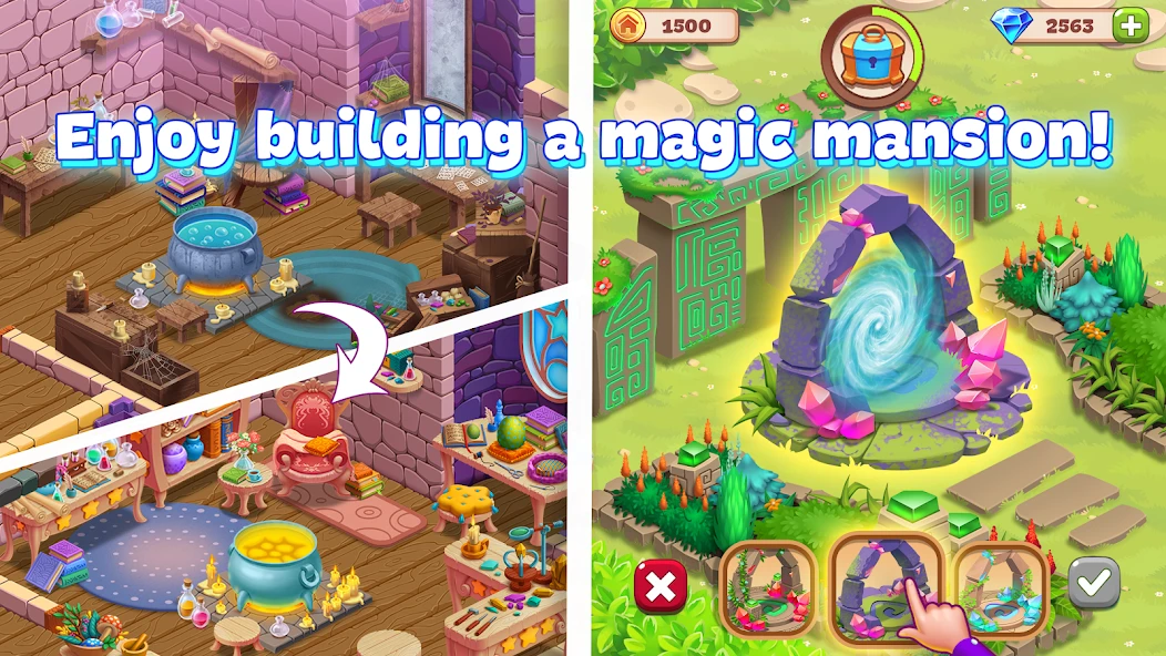 Charms of the Witch: Magic Mystery Match 3 Games screenshot 2