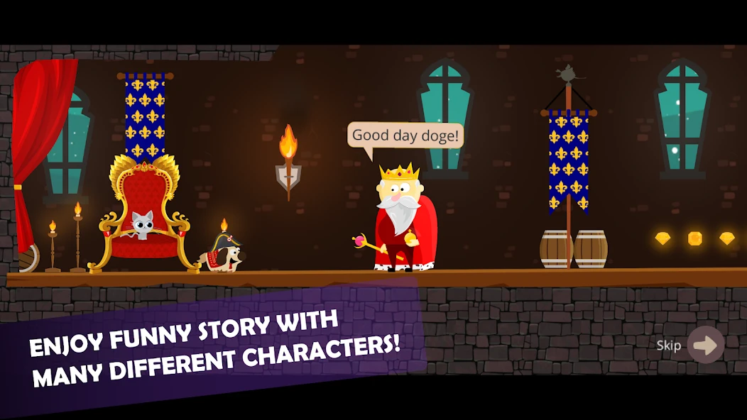 Doge and the Lost Kitten - 2D Platform Game screenshot 2