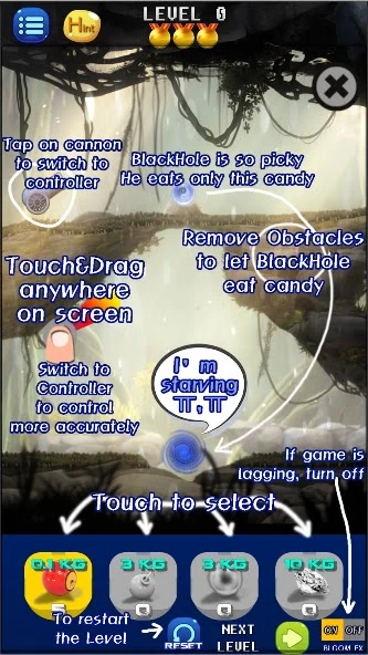 Brain puzzle: Hungry Black Hole physics drop logic screenshot 1