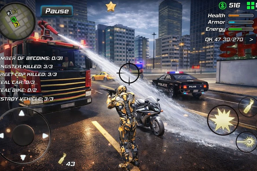 Super Crime Steel War Hero Iron Flying Mech Robot screenshot 2