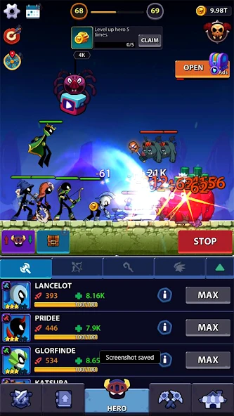 Idle Stickman Heroes: Monster Age screenshot 1