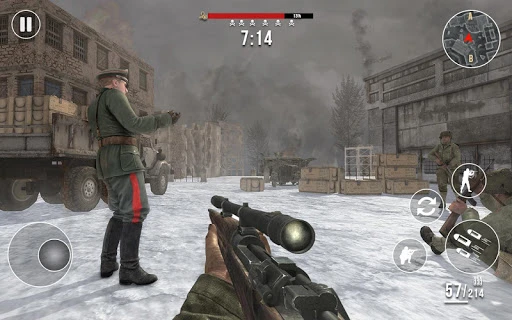 World War 2 Winter Heroes - Free Shooting Games screenshot 4