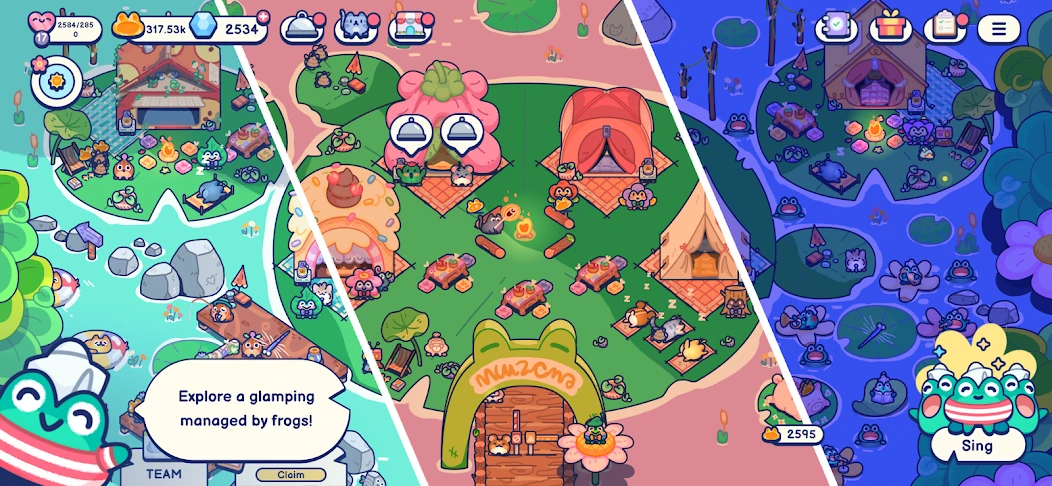 Pond Pals: Cozy Glamping Game APK screenshot 2