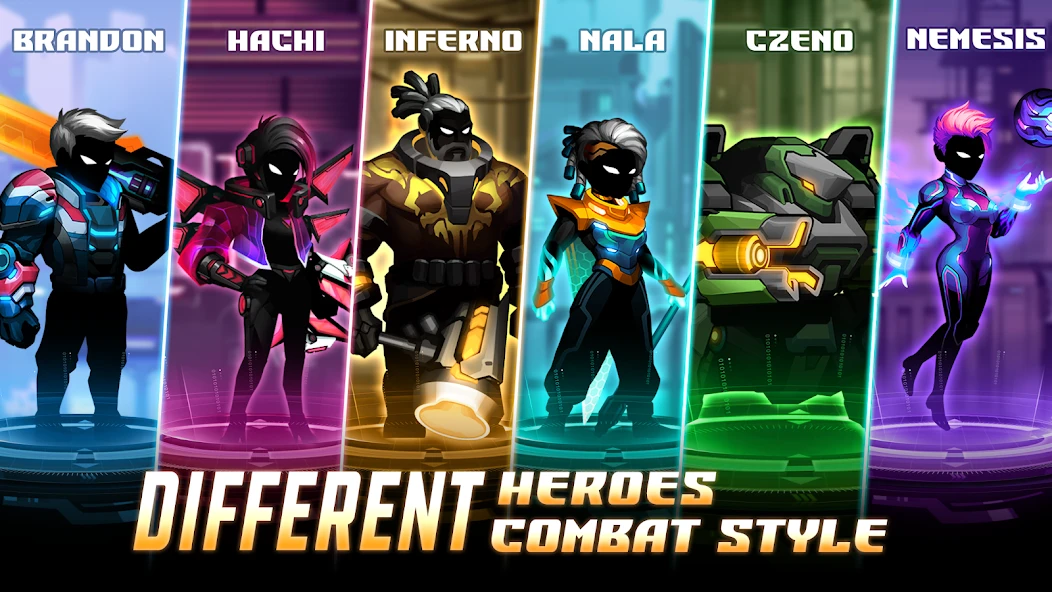Cyber Fighters: Stickman Cyberpunk Impact Fighting screenshot 1