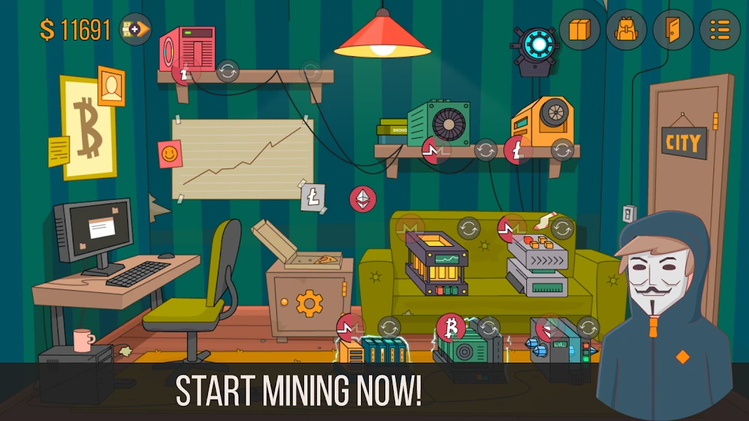 Idle Miner Simulator - Tap Tap Tycoon Bitcoin screenshot 1