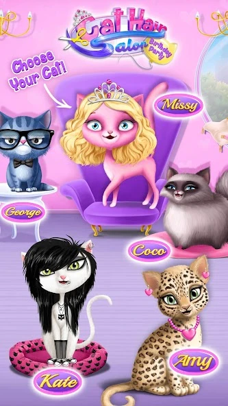 Cat Hair Salon Birthday Party - Virtual Kitty Care screenshot 1