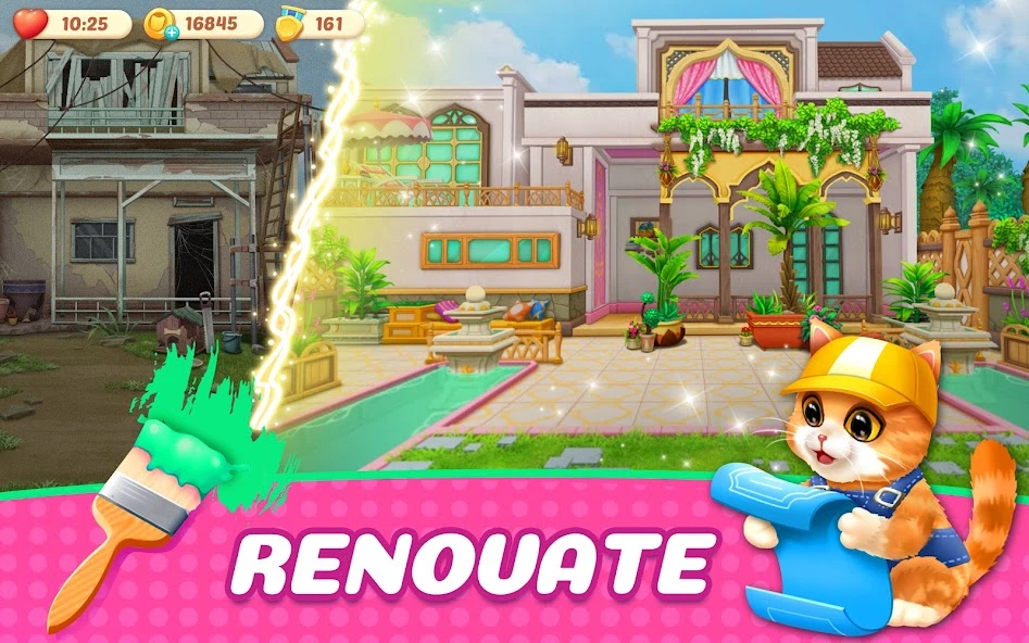 Kitten Match-Mansion & Pet Makeover screenshot 3