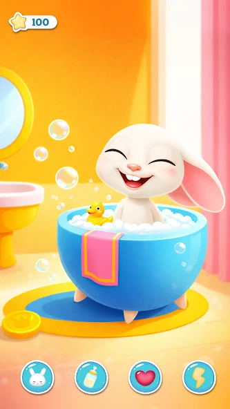 Bu the Baby Bunny - Cute pet care game screenshot 2