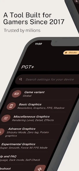 PGT +: Pro GFX & Optimizer APK screenshot 1