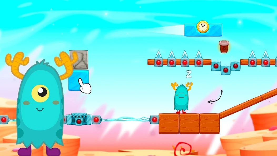 Alarmy & Monsters: physics puzzle game screenshot 4