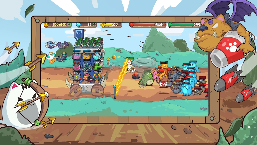 Cat'n'Robot: Idle Defense - Cute Castle TD Game screenshot 1