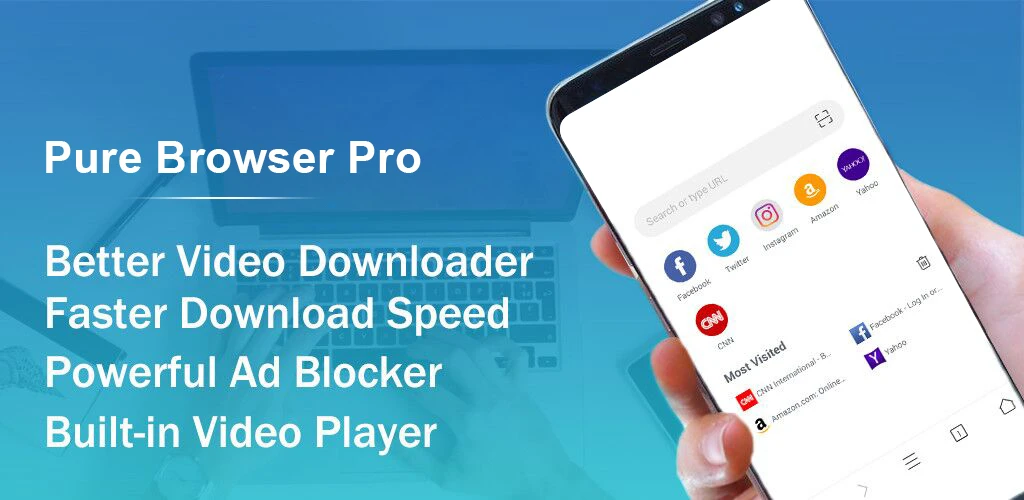 Pure Browser Pro-Ad Blocker,Video Download,Player APK screenshot 1