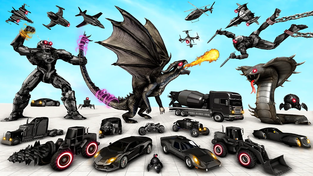 Bee Robot Car Transformation Game: Robot Car Games screenshot 2