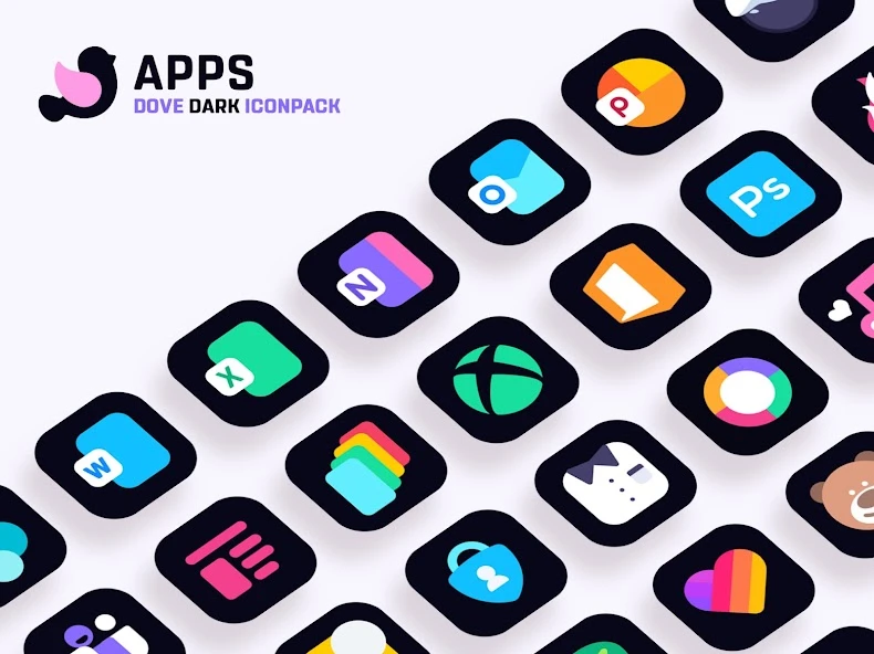 Dove Dark : Icon Pack APK screenshot 4
