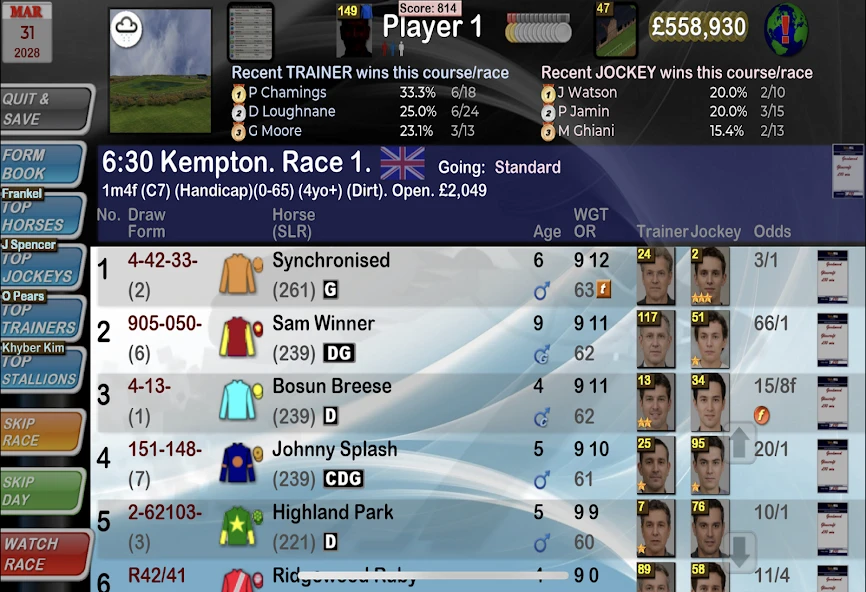 Starters Orders Touch APK screenshot 2