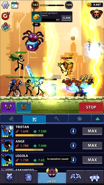 Idle Stickman Heroes: Monster Age screenshot 2
