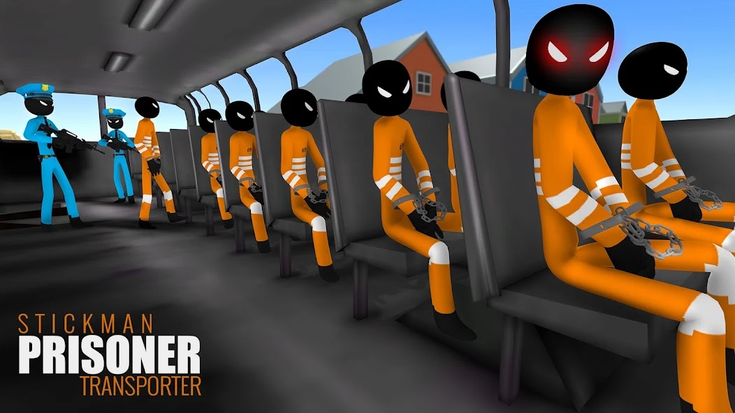 US Police Stickman Criminal Plane Transporter Game screenshot 3