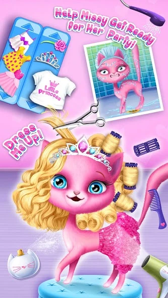 Cat Hair Salon Birthday Party - Virtual Kitty Care screenshot 4